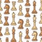 Seamless pattern with ordered colored chessmen