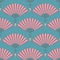 Seamless pattern of oriental chinese hand fan