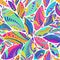 Seamless pattern. Oriental leaves. Bright ornament on a white background.
