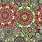 Seamless pattern in oriental style, colored wrapping-paper with mandalas ornament. Floral design or turkish, arabic