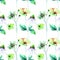 Seamless pattern with Original Summer flowers