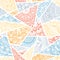 Seamless pattern - ornamental triangles. Pastel background