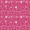 Seamless pattern with ornamented sweet hearts