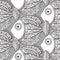 Seamless pattern with ornate fishes.