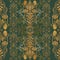 Seamless pattern ornate gold leaves plant botanic swirl rococo revival victorian style textile wrapping holiday festive