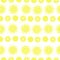 Seamless pattern of ornate mandalas in yellow on a white background, horizontal rows of large and small curl for design