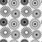 Seamless pattern with outline mandalas. Ornamental round doodle flower