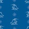 Seamless pattern of outlines sailing yachts in sea