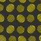 Seamless pattern of ovals point in yellow and black color