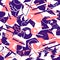 Seamless pattern with overlapping colorful organic shapes