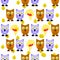 Seamless pattern owls, couple