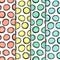 Seamless pattern pack, doodle circle shapes lined in 3 direrent grids.