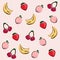 seamless pattern with painting fruits