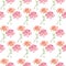 Seamless pattern, pairs of watercolor carnations