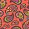 Seamless pattern paisley Indian