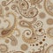 Seamless Pattern Paisley Style brown color background