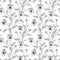 Seamless pattern pansy floral hand drawn illustration