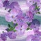 Seamless pattern. Pansy flowers, violets - buds and leaves on a watercolor background. Collage of flowers and leaves. Use printed