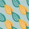 Seamless pattern with papayas. Papaya ornament background. Fruits backdrop