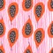 Seamless pattern with papayas. Papaya ornament background. Fruits backdrop