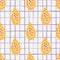 Seamless pattern with papayas. Papaya ornament background. Fruits backdrop