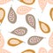 Seamless pattern with papayas. Papaya ornament background. Fruits backdrop