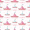 Seamless pattern of paper boats. Vector illustration for kids textile design. Repeating texture of cute ship