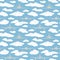 Seamless pattern with passenger airplanes number five