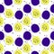 Seamless pattern with passion fruits - cut with seeds.