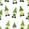 Seamless pattern Patrick`s day Gnomes vector illustration