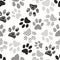 Seamless pattern with patterned paws