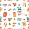 Seamless Pattern With Peanut Foods Arranged In A Repetitive Pattern, Perfect For Adding A Fun Touch To Various Products