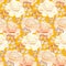 Seamless pattern of pearl color yellow rose.