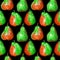 Seamless pattern with pears on a black background