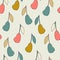 Seamless pattern with pears for surface design, posters, illustrations. Healthy foods, veganism theme