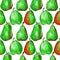 Seamless pattern with pears on a white background