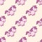 Seamless pattern with pegasus in kawaii japanese style isolated on beige background.