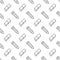 Seamless pattern with pencil, eraser line icons. Work tools background, writing illustration. Black white wallpaper for