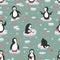 Seamless pattern. Penguins on the ice floes.