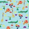 Seamless pattern, perfect set vector illustration in cartoon sty