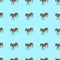 Seamless pattern photo of a horse on a blue background creative illustration