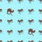 Seamless pattern photo of a toy horse and camel on a blue background