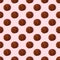 Seamless pattern piece gluten free chocolate protein energy bar cookie on pink background. Healthy vegan super food, fitness