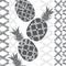 Seamless pattern with pineapples and geometric designs.