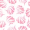 Seamless pattern with pink airy french meringues, marshmallow, zephyr. Sweetness, sweet cake, dessert. Vector in graphic