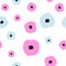 Seamless pattern pink and blue gentle blossom on white, vector eps 10