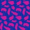 Seamless pattern with pink dancing men on a blue background. Vector background