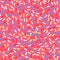 Seamless pattern of pink donut glaze with many decorative sprinkles. Easy to change colors. Design for banner, poster