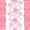 Seamless pattern with pink dotted moth Orchid or Phalaenopsis and swirls on the white background.