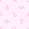 Seamless pattern with pink female Venus symbols.
